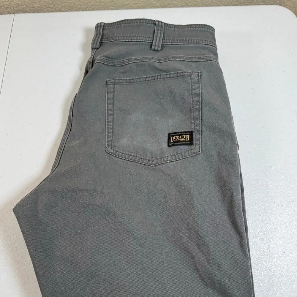 Duluth Trading Co Pants Mens 38x36 Act (38x33) Duluthflex Fire Hose Cargo Gray
